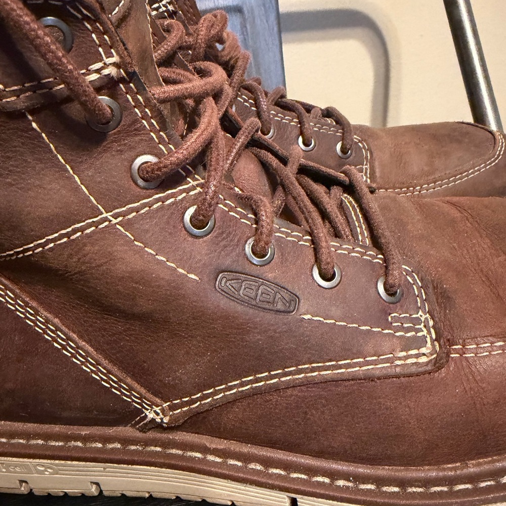 KEEN Utility Womens 10 Wide Leather Work Boots Brown EH Rated ASTM - Picture 4 of 16